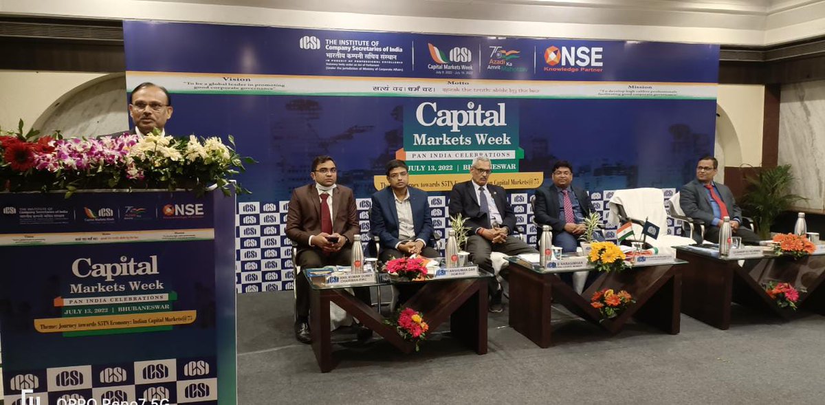 icsi_cs's tweet photo. #ICSI celebrates #CapitalMarketsWeek 2022 at Bhubaneswar @AmritMahotsav @SEBI_India https://t.co/MyOWS5h9rv