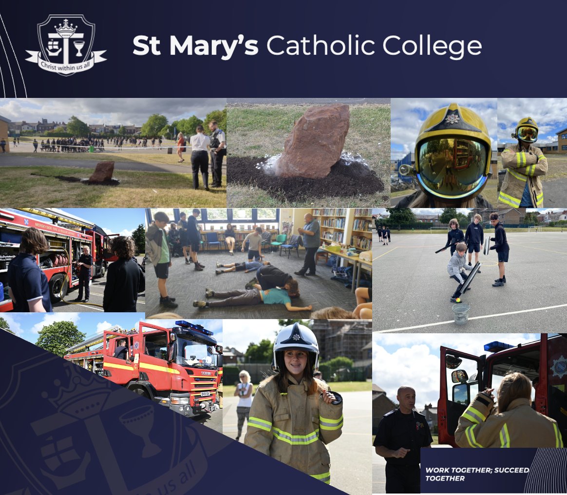 StMarysWallasey's tweet photo. Today our Year 10 students took part in a 'what's your emergency day', which started off with a meteor ☄️ landing at the front of school!! 😲🚒🚨🚓 #careers #emergency @ElevateEBP https://t.co/9SeFhua3EZ