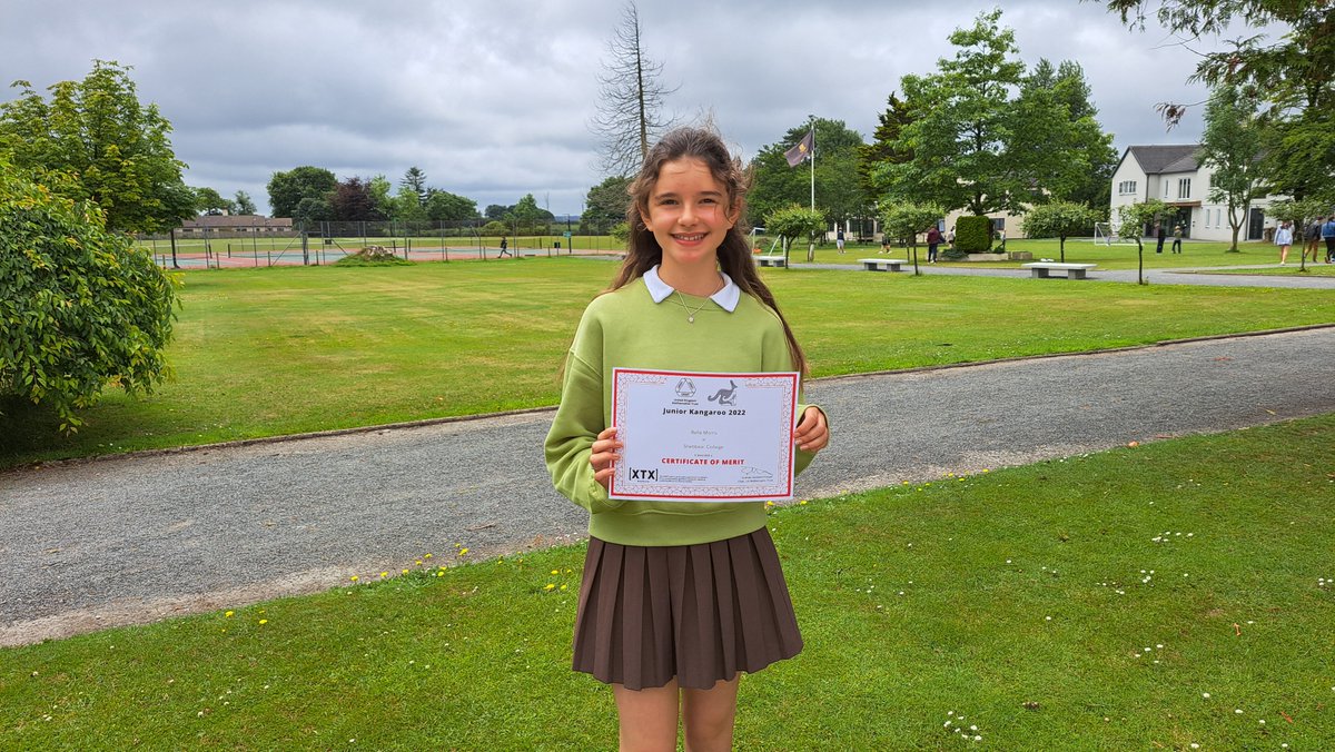 ShebbearCollege's tweet photo. Congratulations to Bella in Form 1 (Yr 7) who, having qualified for the next round in the individual @UKMathsTrust Challenge earlier this year, went on to not just pass, but gain a Merit in the Junior Kangaroo! This is no easy task - well done!

#Maths #Academic #Achievement https://t.co/bgpz9VXE10