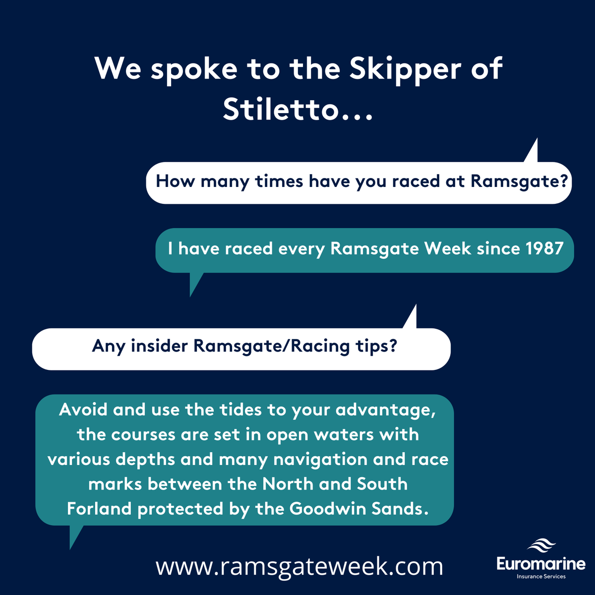 EuromarineIns's tweet photo. We had an exclusive interview with the Skipper of Stiletto to find out what Ramsgate Week is really all about. In this snippet, we hear what makes Ramsgate Week so special.
@ramsgateweek #RamsgateWeek #RamsgateWeek2022 #YachtRegatta #YachtRacing https://t.co/T2azPrWdYI