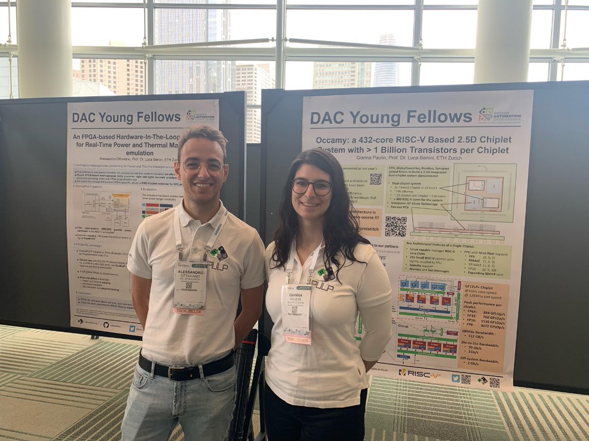 Do you recognize the scenery? We are sharing a couple of pictures from DAC 2022 with Michael, @GiannaPaulin, Alessandro @aottaviano96 and Davide representing PULP. Don't forget to visit the WIP Poster session 6:00-7:00pm in the Level 2 Lobby tonight.