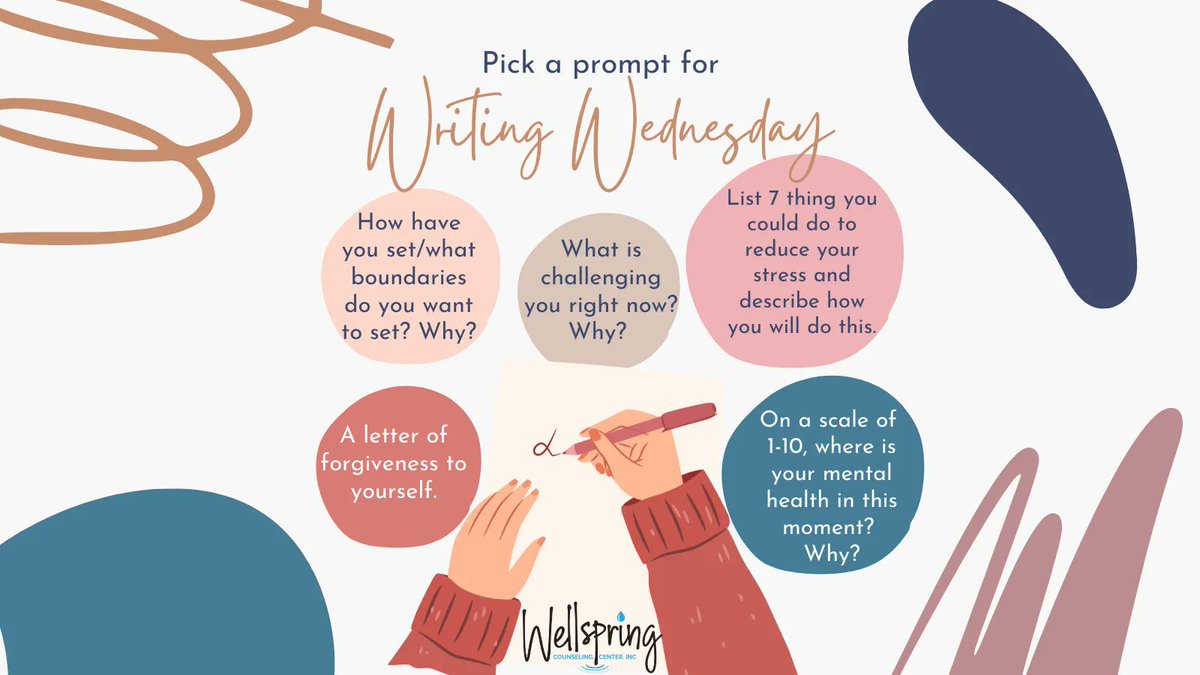 We like to use Wednesdays as a prompt day for writing in our journals. Pick a prompt and write what comes to mind.
#wellspringcounselingplano #writingwednesday #dfwmentalhealth