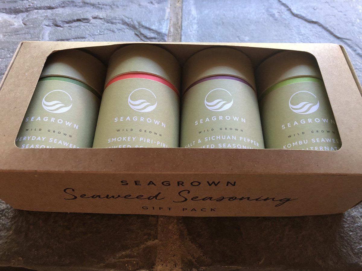 I just couldn’t kelp myself: fascinating chance meeting with @SeaGrown, who are developing innovative markets for sustainably harvested seaweed products #sustainability #seaweed #bioplastics #carboncapture