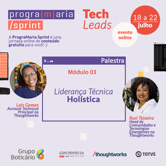 programaria's tweet photo. A #PrograMariaSprint é totalmente gratuita, se inscreva no link da bio!
Esperamos a sua participação do dia 18 a 22 de julho! #VamosJuntes https://t.co/sIgclUt1sF