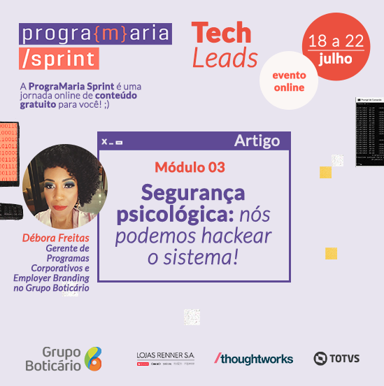 programaria's tweet photo. A #PrograMariaSprint é totalmente gratuita, se inscreva no link da bio!
Esperamos a sua participação do dia 18 a 22 de julho! #VamosJuntes https://t.co/sIgclUt1sF