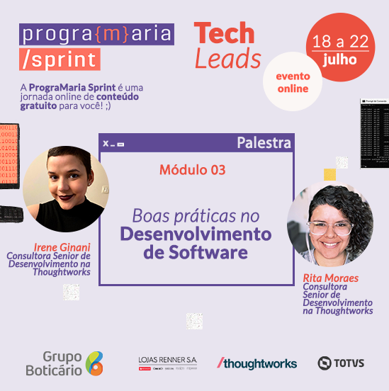 programaria's tweet photo. A #PrograMariaSprint é totalmente gratuita, se inscreva no link da bio!
Esperamos a sua participação do dia 18 a 22 de julho! #VamosJuntes https://t.co/sIgclUt1sF