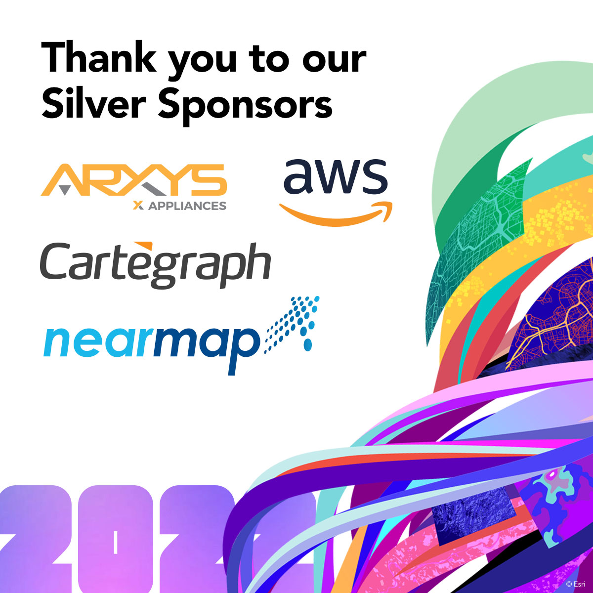Esri User Conference (@esriuc) on Twitter photo Thank you to our silver sponsors for your support! 🙌 <a href="/arxysco/">Arxys</a> <a href="/AWS/">Amazon Web Services</a> <a href="/Cartegraph/">Cartegraph</a> <a href="/nearmap/">Nearmap</a> #EsriUC Thank you to our silver sponsors for your support! 🙌 <a href="/arxysco/">Arxys</a> <a href="/AWS/">Amazon Web Services</a> <a href="/Cartegraph/">Cartegraph</a> <a href="/nearmap/">Nearmap</a> #EsriUC