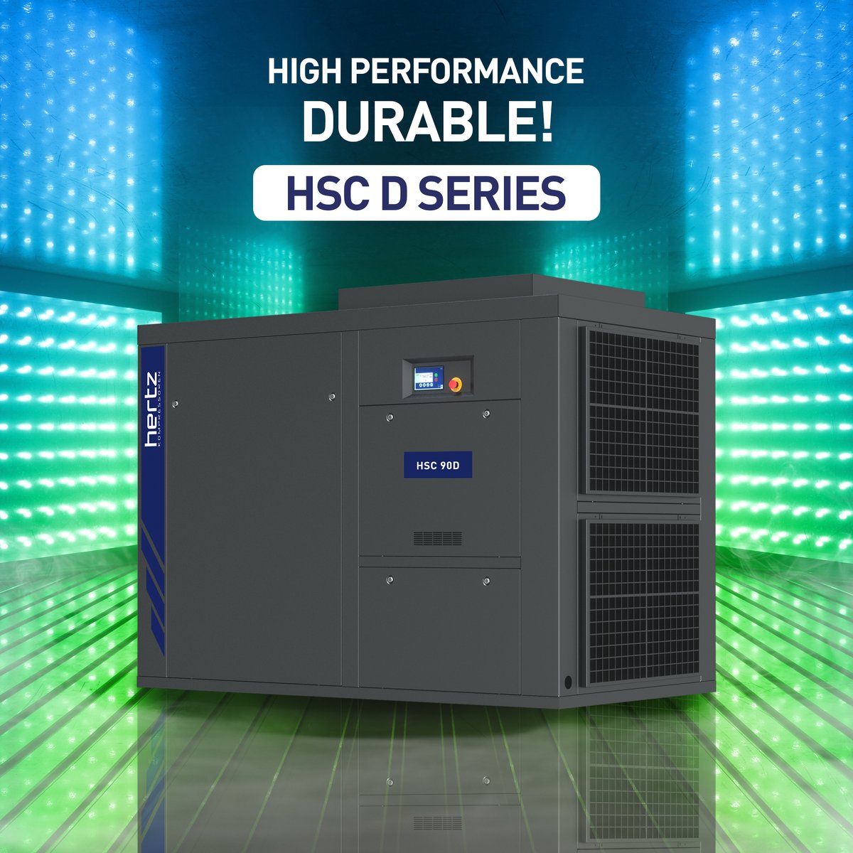 HSC D Series oil injected rotary screw compressors. Delivers high performance, reliability and durability. 

#hertzkompressoren #aircompressor #tools #compressor #industrial #screwtypecompressor #reciprocatingcompressor #sustainability #productivity #rotary #engineering