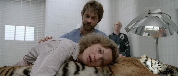 “Of course, the whole film crew was behind a chain link fence…I kept saying: he’s out, right? He’s really out?”

Joan Allen on her scene with the sedated (not sleeping!) tiger whilst filming Manhunter.
#joanallen #manhunter #tomnoonan #reddragon #michaelmann