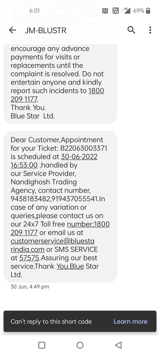 suprakash_m's tweet photo. @BlueStarLtd more than ten days since complaint, cassette ac not repaired. How are we supposed to run our business? https://t.co/d1FEoAPY75