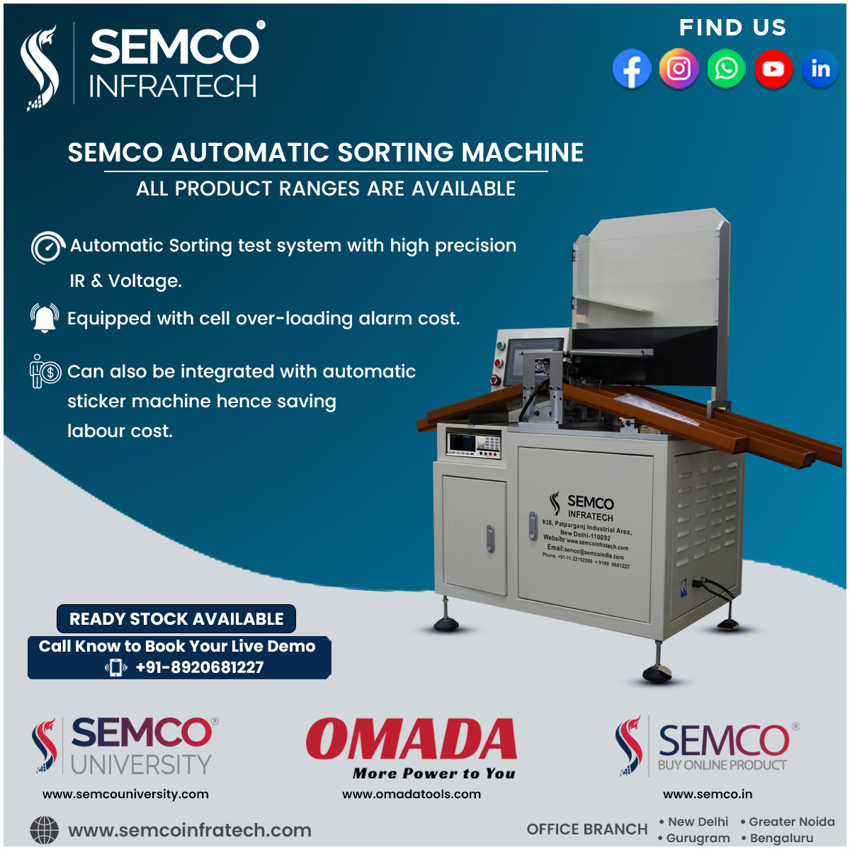 semcoinfratech's tweet photo. READY STOCK AVAILABLE !!!
All Ranges of Semco Automatic Sorting Machine Are Available,
.
For a Free demo, visit our Delhi &amp; Bangalore office
Call Now: +91-8920681227
Email - semco@semcoindia.com
To Know More - https://t.co/4gURZ6fbfy
.
#SemcoInfratech #sortingmachine #automatic https://t.co/DQx1GIgWw1