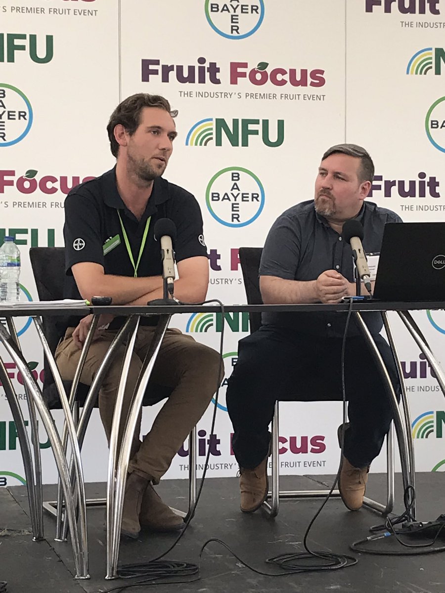 Insightful talk about a brand new IPM program conducted over two years by @Bayer4CropsUK , @AgriiUK and @certis_belchim here at @FruitFocus at the @NFUtweets tent. @Agri_Tech_E