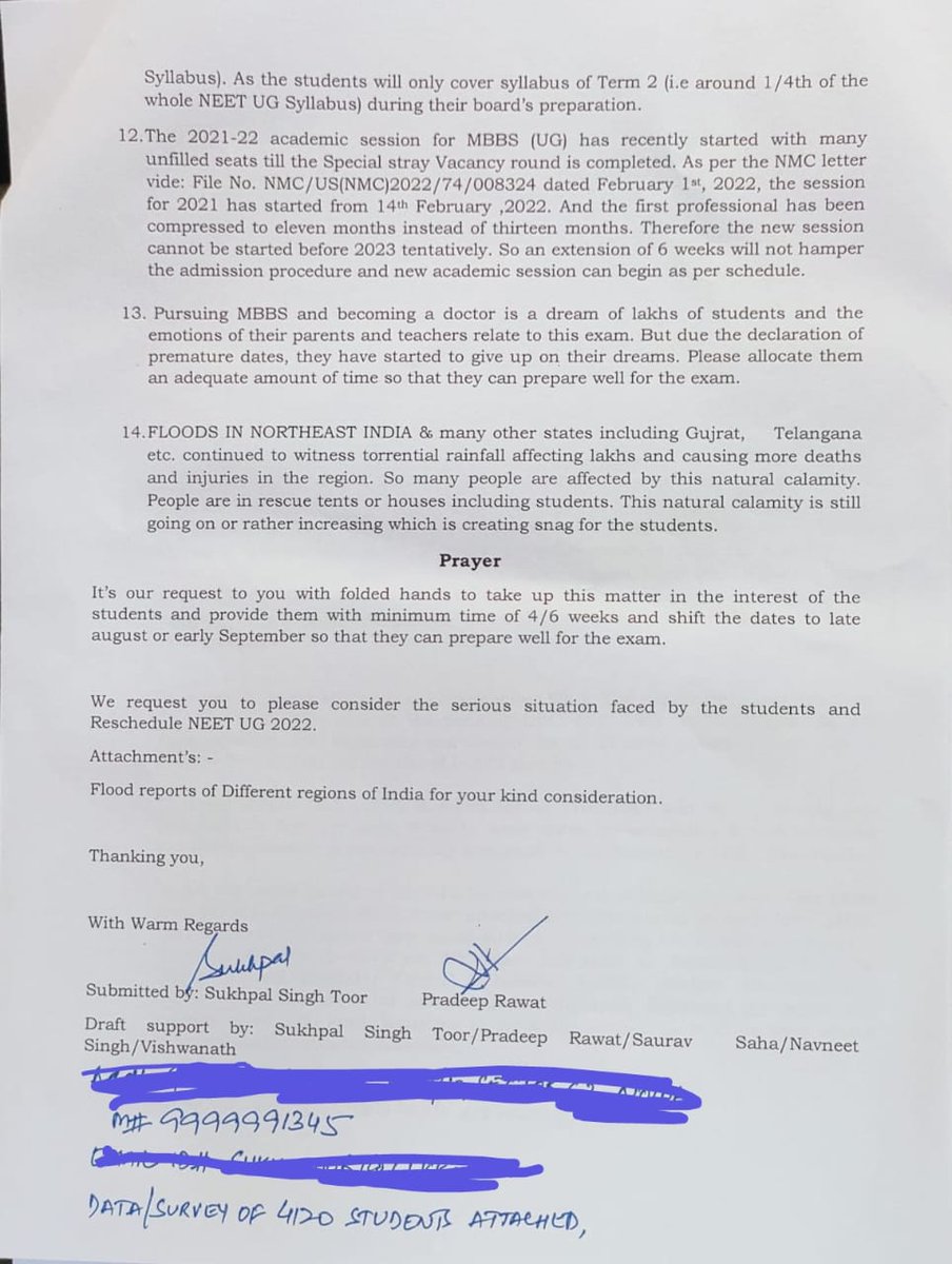 ThePradeepRawat's tweet photo. As suggested by #NEETUG2022
Aspirants,
166 pages representation submitted with data of 4120 aspirants requesting rescheduling /2nd attempt to @EduMinOfIndia along with @ActivistSukhpal Bhai🙏
#DHCPleaseHelpNEETUG22
@anubha1812
@AdvMamtaSharma 
@DrAsh_Mahendra 
@Official_AISU https://t.co/0DR6XdLXdO