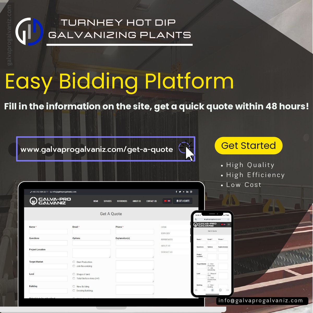 THDGalvanizing's tweet photo. Easy Bidding Platform
👨🏽‍💻👩🏼‍💻
Kolay Teklif Platformu

#galvanizing #galvanized #galvaprogalvaniz #turnkeyhotdipgalvanizingplants #hdg #engineering #industry #project #factory #galvanizkaplama #fabrika #sanayi https://t.co/Mdz8o67yE0