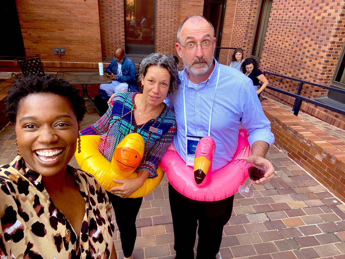You know it’s a good time when your PD facilitators are able to keep themselves (&amp; the group!) aFLOAT 🤪 #ISMSummerInstitute