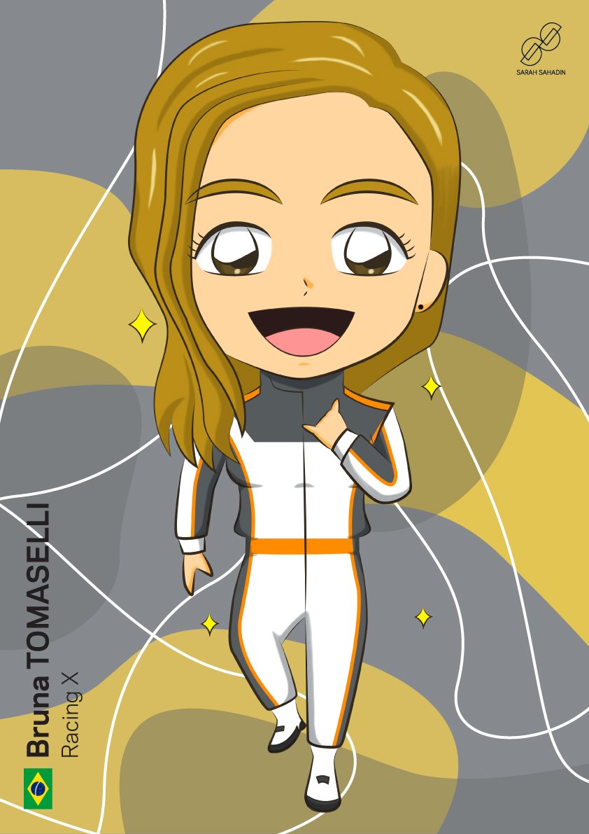 Chibi @brunatomaselli 🇧🇷 - Racing X - @WSeriesRacing 💖 [NOTE: Please leave a credit when repost this work and DO NOT PLAGIARISE/REPRODUCE IT.] #wseries #femalesinmotorsport #art #anime #manga #chibi #racing #motorsport #SupportArtists #ArtistOnTwitter