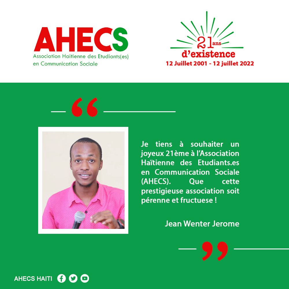 Quelques souhaits de nos membres, hier lors de la célébration des 21 ans de AHECS.