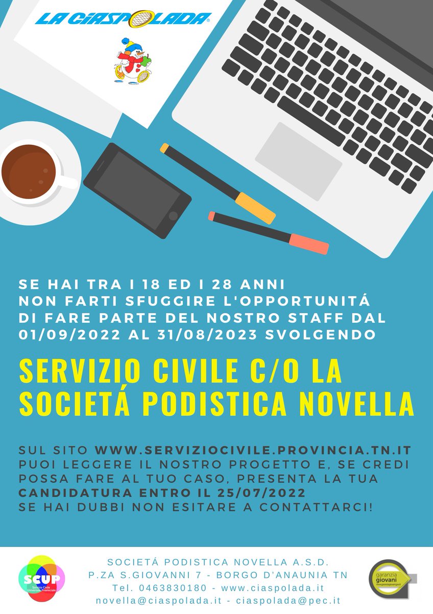 H𝚊𝚒 𝚝𝚛𝚊 𝚒 18 𝚎𝚍 𝚒 28 𝚊𝚗𝚗𝚒? N𝚘𝚗 𝚏𝚊𝚛𝚝𝚒 𝚜𝚏𝚞𝚐𝚐𝚒𝚛𝚎 𝚕'𝚘𝚙𝚙𝚘𝚛𝚝𝚞𝚗𝚒𝚝à 𝚍𝚒 𝚏𝚊𝚛 𝚙𝚊𝚛𝚝𝚎 𝚍𝚎𝚕 𝚗𝚘𝚜𝚝𝚛𝚘 𝚜𝚝𝚊𝚏𝚏 𝚜𝚟𝚘𝚕𝚐𝚎𝚗𝚍𝚘 𝚂𝚎𝚛𝚟𝚒𝚣𝚒𝚘 𝙲𝚒𝚟𝚒𝚕𝚎! bit.ly/2OItgPc 
.
.
#scuptn #valdinon #laciaspolada #serviziocivile