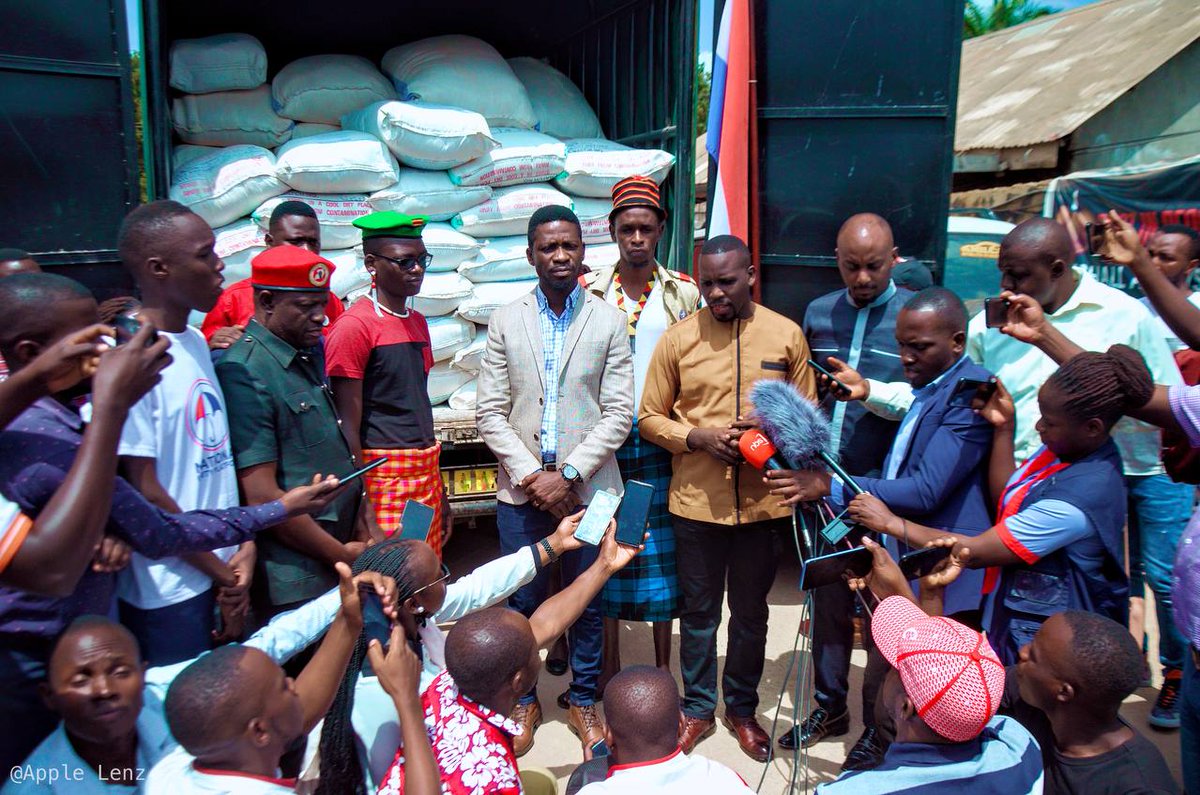 NUP_Ug's tweet photo. Our efforts to provide assistance to fellow Ugandans living in the Karamoja region who are starving to near death were earlier launched when President Kyagulanyi Ssentamu Robert flagged off our first consignment of food relief. https://t.co/hjbO66xB5t