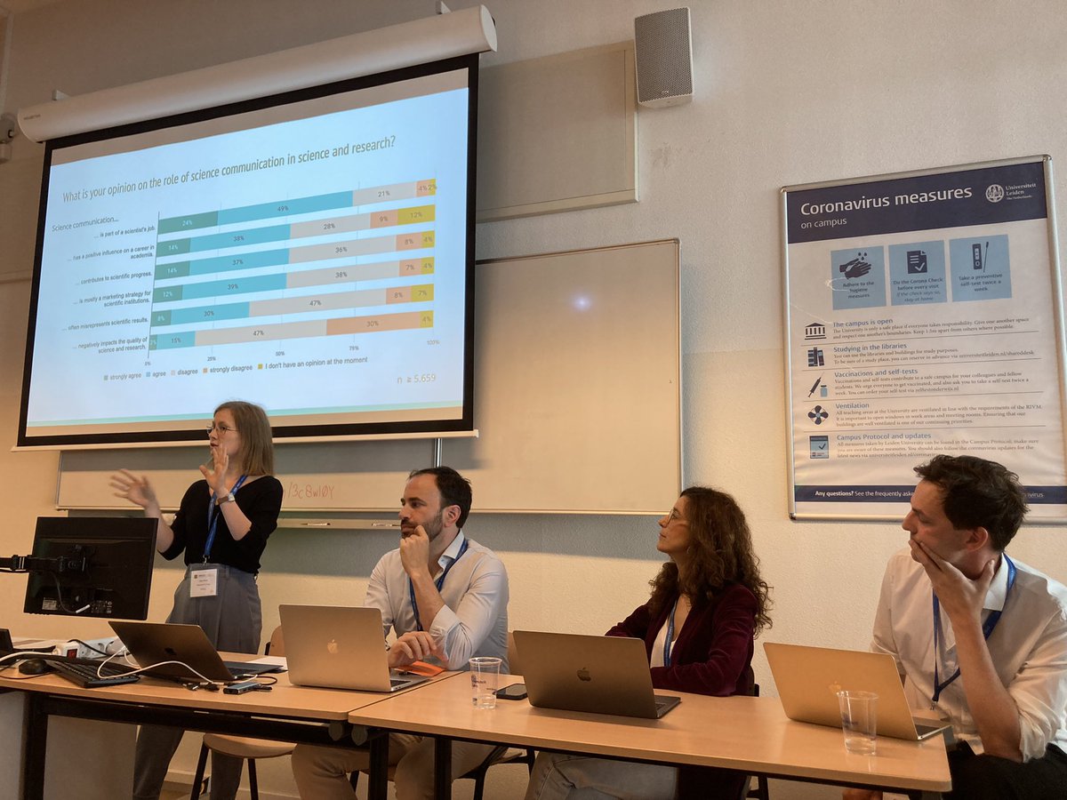Just kicked off #ESOF2022 with a session organised by #ImpactUnit <a href="/wissimdialog/">Wissenschaft im Dialog</a> on scientists as communicators and <a href="/bohlin_gustav/">Gustav Bohlin</a> @vetenskapoallm <a href="/Liliann_F/">Liliann Fischer</a> <a href="/mentradas/">Marta Entradas</a> <a href="/wellcometrust/">Wellcome</a> sharing insights from various researchers‘ surveys on #scicomm followed by great discussions