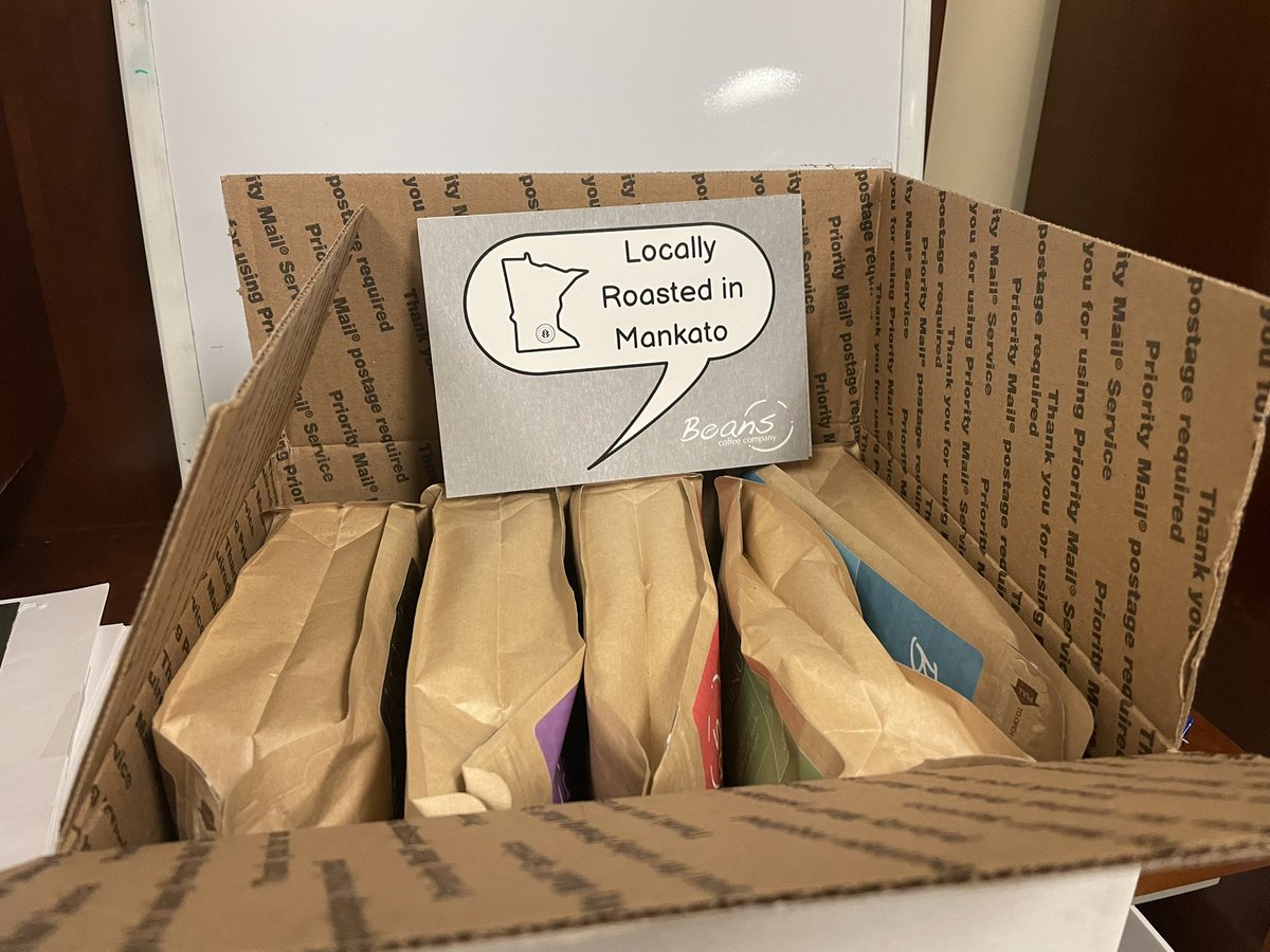 The <a href="/BeansCoffeeCo/">Beans Coffee Company</a> order has arrived! I highly recommend. Beans has great coffee and a great mission. They roast it down in <a href="/CityOfMankato/">City Of Mankato</a>, so it’s a great way to buy local!