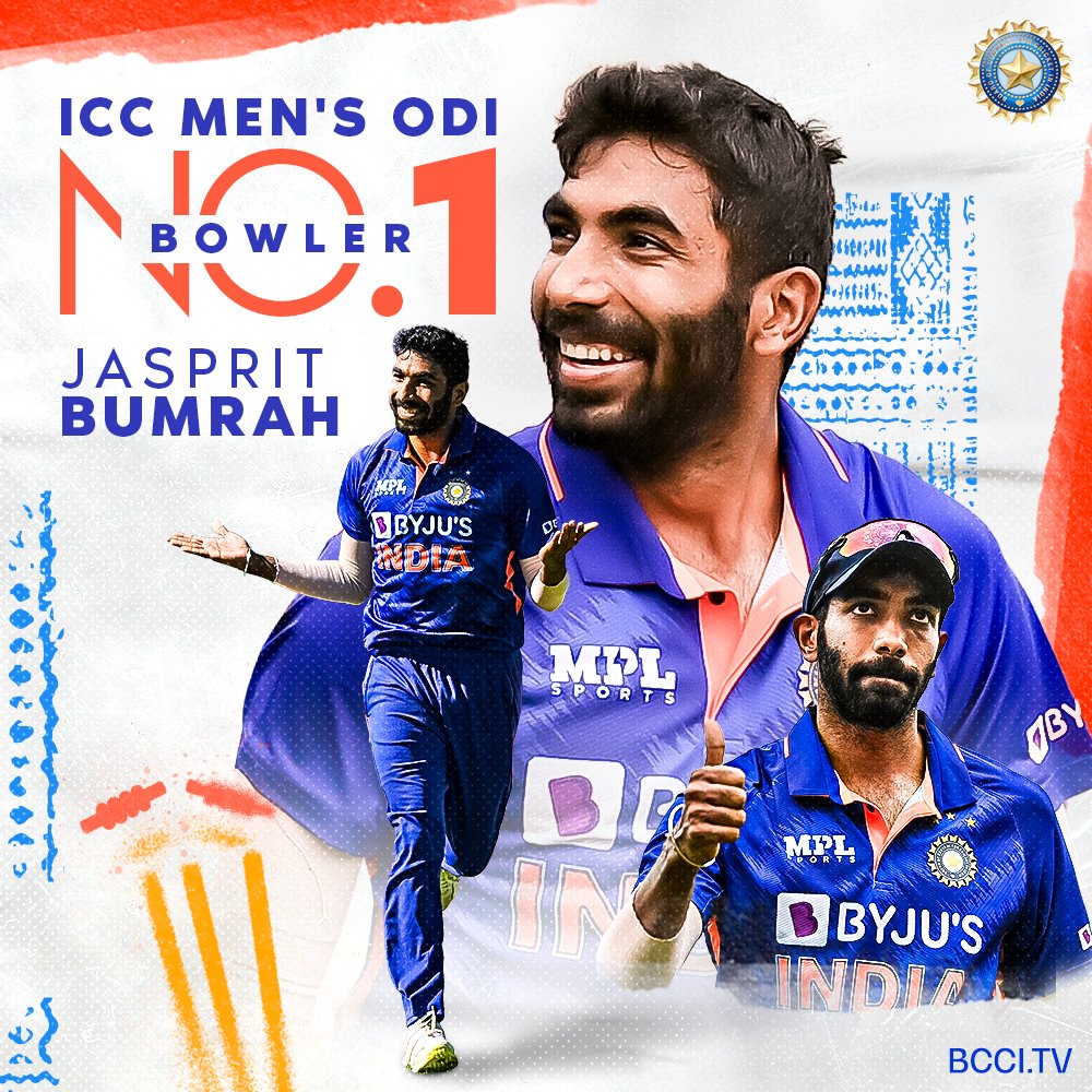 Presenting the current No.1 Bowler in ICC Men's ODI Rankings! 🔝

Well done, <a href="/Jaspritbumrah93/">Jasprit Bumrah</a>! 👏👏

#TeamIndia