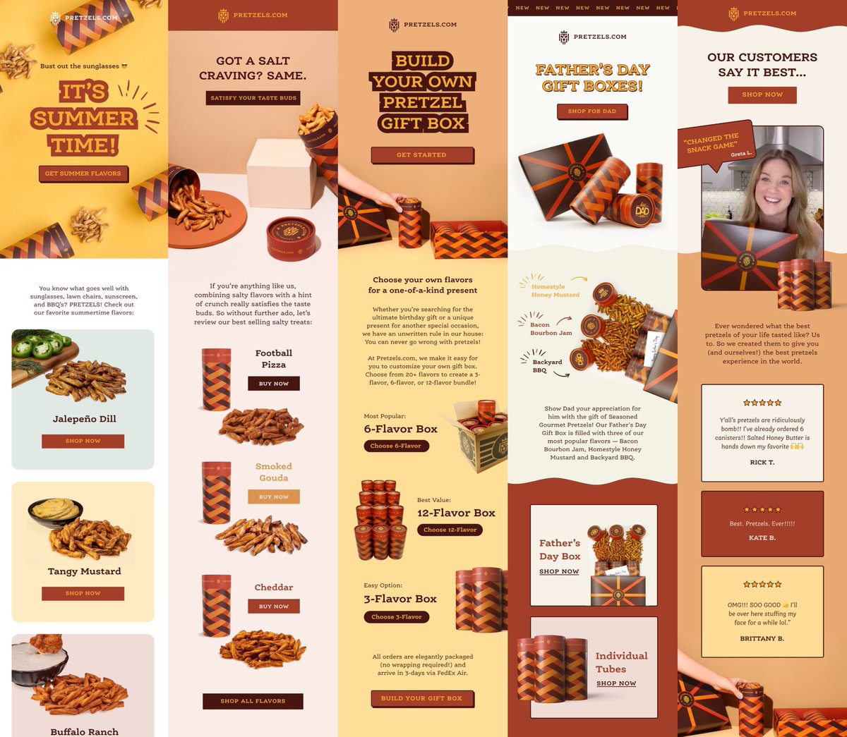 Email Design Inspo💥 

Sharing 5 of my favorite emails from 7 of my favorite clients over the next week 🤙🏼

DAY 2/7: Pretzels.com