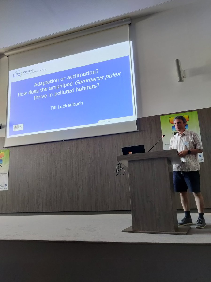 Following is Till Luckenbach on how the amphipod Gammarus pulex thrives in polluted habitats ! 

#ISEPEP9