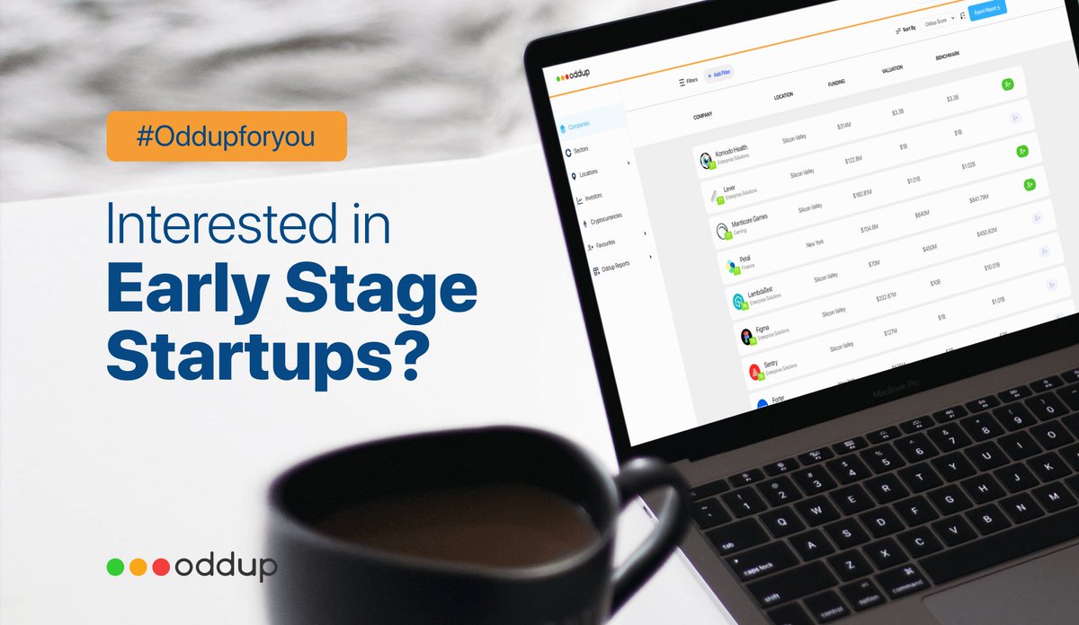 Real-time #data and actionable #insights that keep #investors abreast of all the latest developments in varied #startups and regions. Visit Oddup.com to know more!
#strategy #growth #investment #funding #startup #investor #vc #venturecapital #insight #enterpreneur