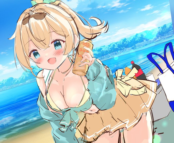 水着いろはちゃんラフ描いた🍃 