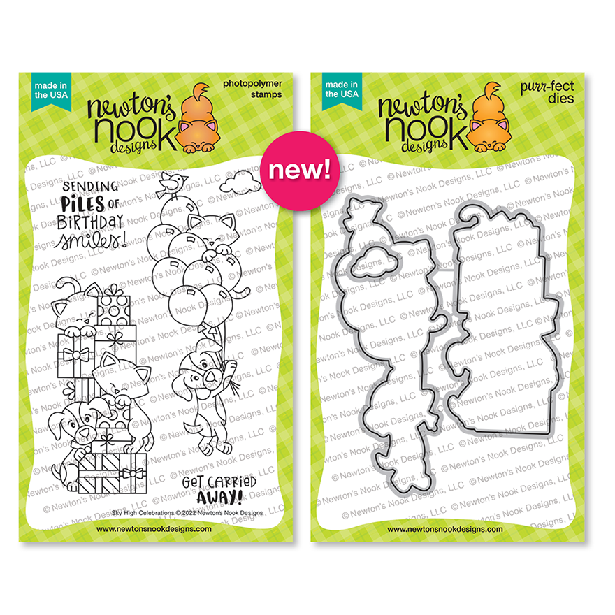 NewtonsNook's tweet photo. Reveal Day 3 - Today we are wishing big with our "Sky High Celebrations" Stamp Set. Perfect creating birthday cards and more! New products available for purchase July 15. Details at https://t.co/T3nIlmmVoa https://t.co/x3C7krCsKn