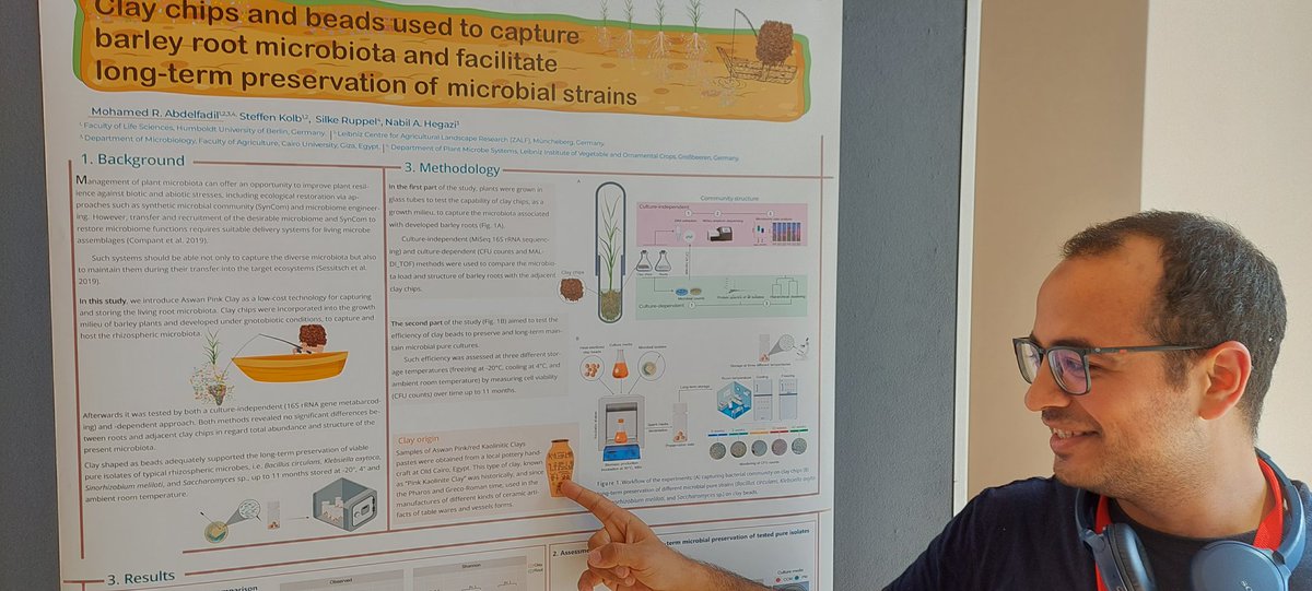 MicGeo News! Nice colaboration with @igz_leibniz university of Cairo. Ramadan presenting his work. @miCROPe_org Clay chips to preserve #microbiomes.