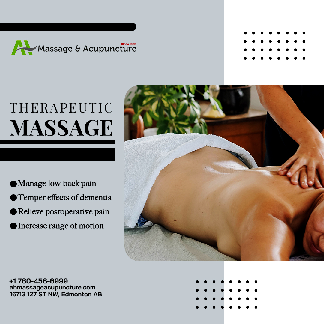 MassageAh's tweet photo. AH Massage &amp; Acupuncture offers the best therapeutic massage in North Edmonton. We provide a truly customized Therapeutic Massage and help you manage low-back pain, and relieve postoperative pain. Visit https://t.co/jEzBcrUD5G to get our services. https://t.co/XICmOPp2NN