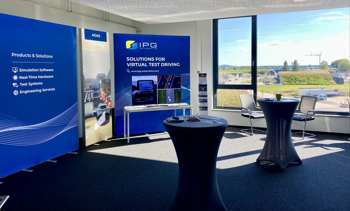 IPG_Automotive's tweet photo. First day of „Explore-to-Innovate” has already started. Get insights in our product portfolio, especially hardware and test systems for ADAS and AV development, at our booth!

#event #partnership #sponsorship #ADAS #AV #CarMaker #virtualdevelopment #virtualtestdriving https://t.co/ZGFHbAUCcr