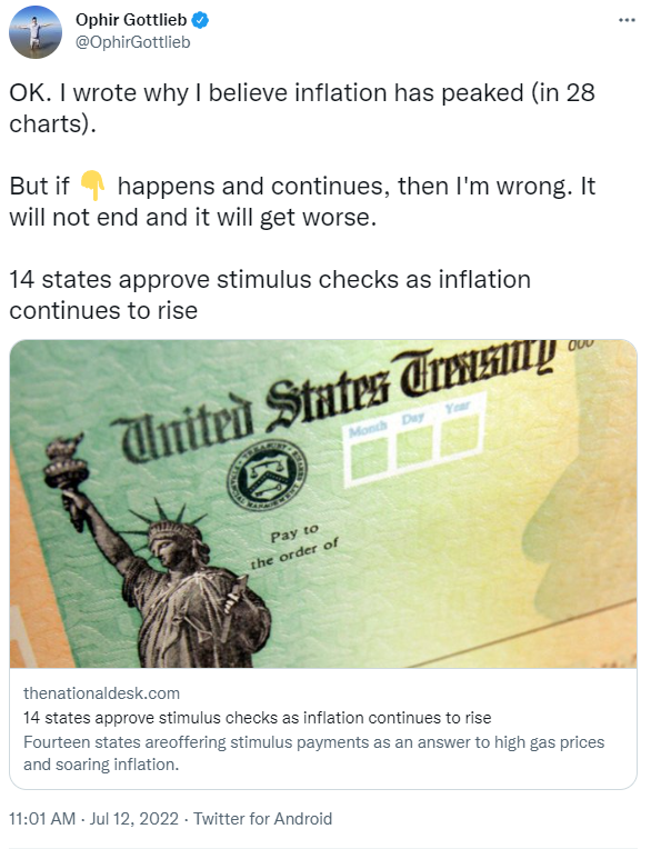 OgPerspective's tweet photo. Inflation has peaked. But maybe it hasn't. Things will get better. But first they'll get bad. And then worse. Then good, I guess. I don't know. I basically know nothing. π€·ββοΈ https://t.co/TT7IVft2Tl