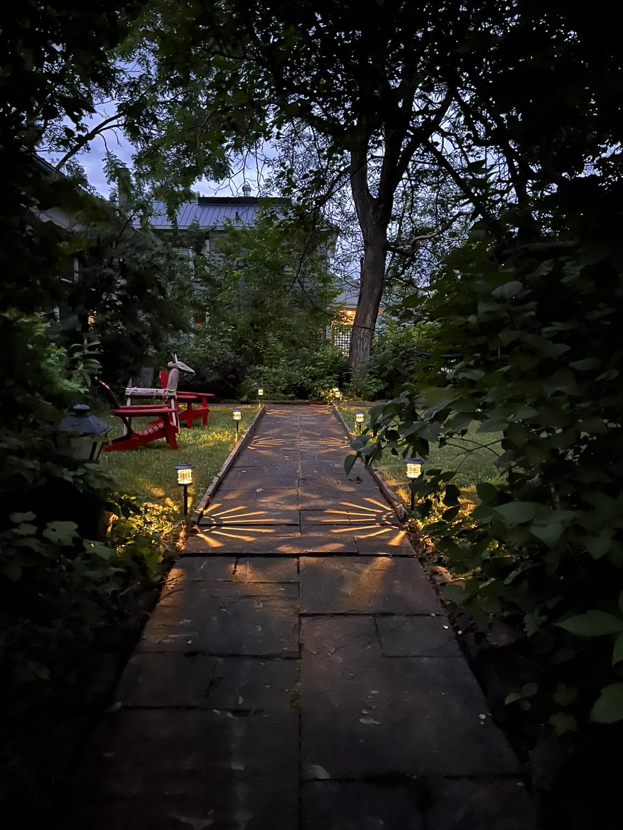 Sherriemae23's tweet photo. I was testing out some new lighting in my front yard. Thanks @HomeDepotCanada these are great and were on sale! #ontario #sunner #DIY #gardening https://t.co/piugSZDQGa