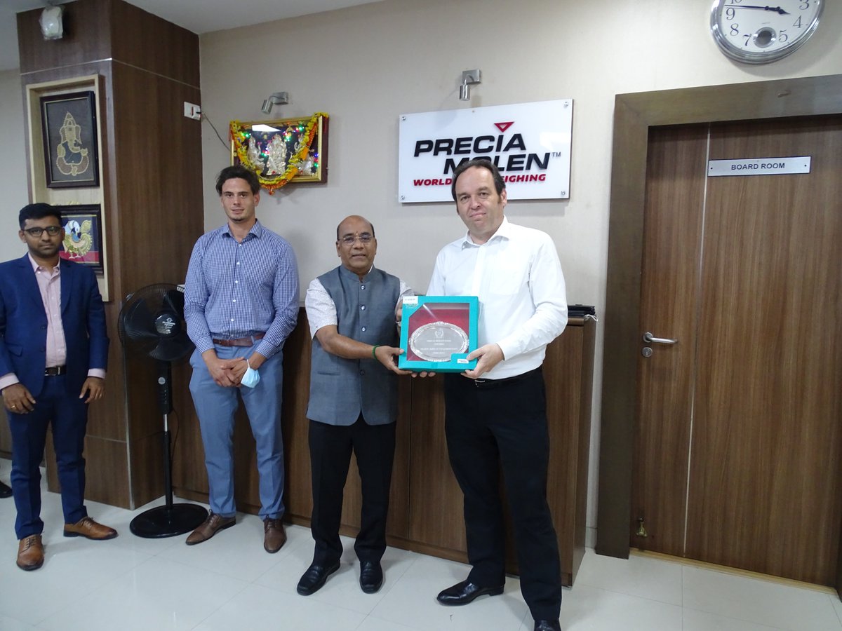 Preciamolenind's tweet photo. Mr. Frederic MEY - Group CEO, Mr. Sebastien LONGELIN - COO International Affairs, Mr. Jean ETIENNE Group Financial Controller of Precia Molen France have visited our factory and appreciated our teamwork and 25-years success of Precia Molen India. https://t.co/9rdLdzaXRh