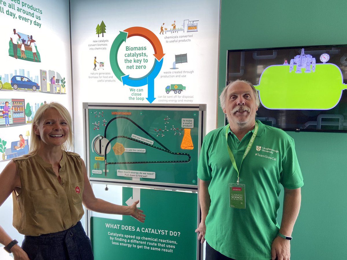 It's a wrap! A pleasure to lead the project to bring to life <a href="/SlowCat_lboro/">SlowCat</a>'s research creating catalysts to use biomass for a sustainable future. 
Launched at <a href="/royalsociety/">The Royal Society</a> #SummerScience, next up <a href="/BritishSciFest/">British Science Festival</a>
Great marketing team effort to support excellent #LboroResearch