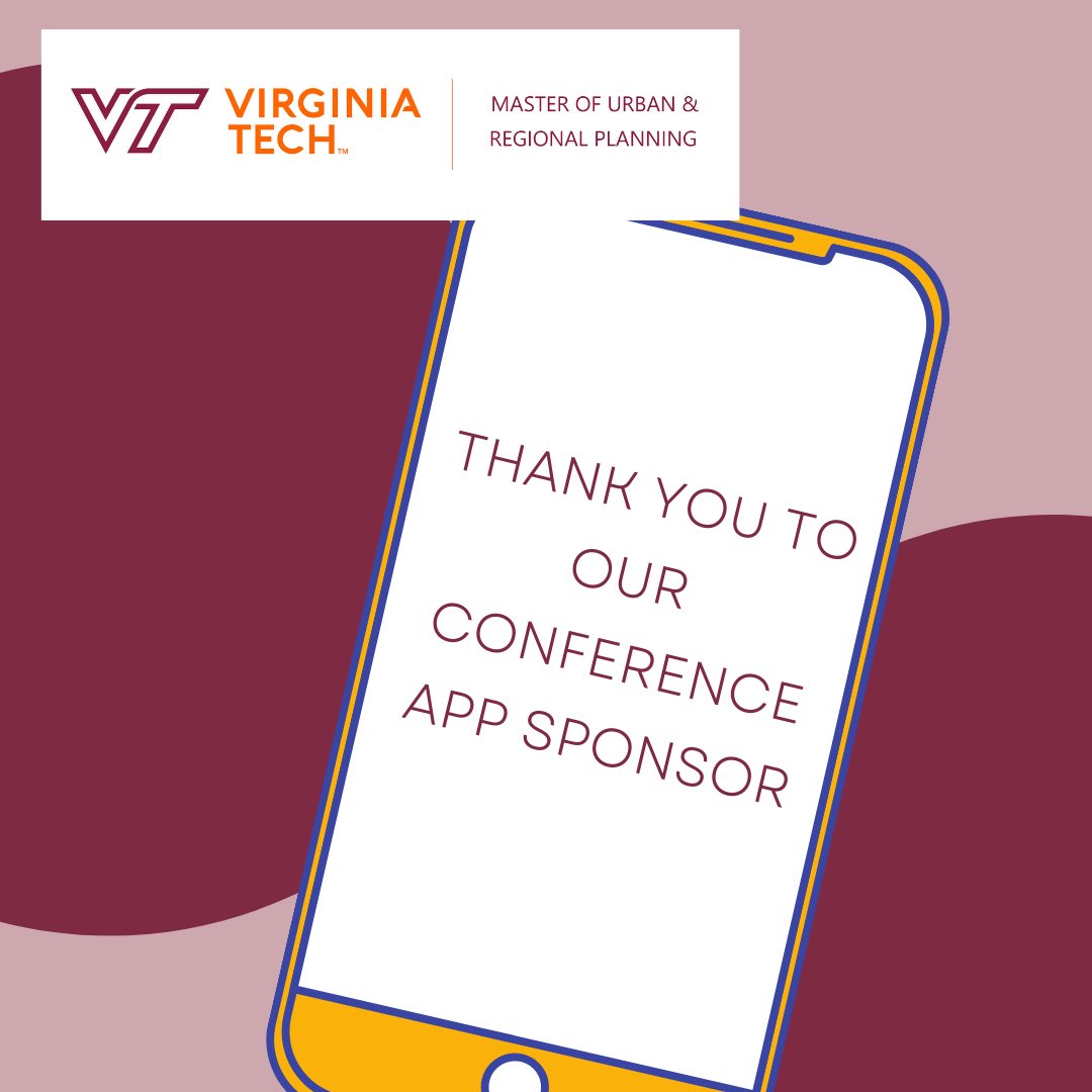 APA_Virginia's tweet photo. Thank you to our app sponsor, Virginia Tech’s Master Program of Regional and Urban Planning! Stay tuned—once our app goes live, it will be a helpful hub of all conference information!
#vt #virginiatech #apava2022 #richmond #virginiaisforplanners #apava https://t.co/e3lmXIpsw1