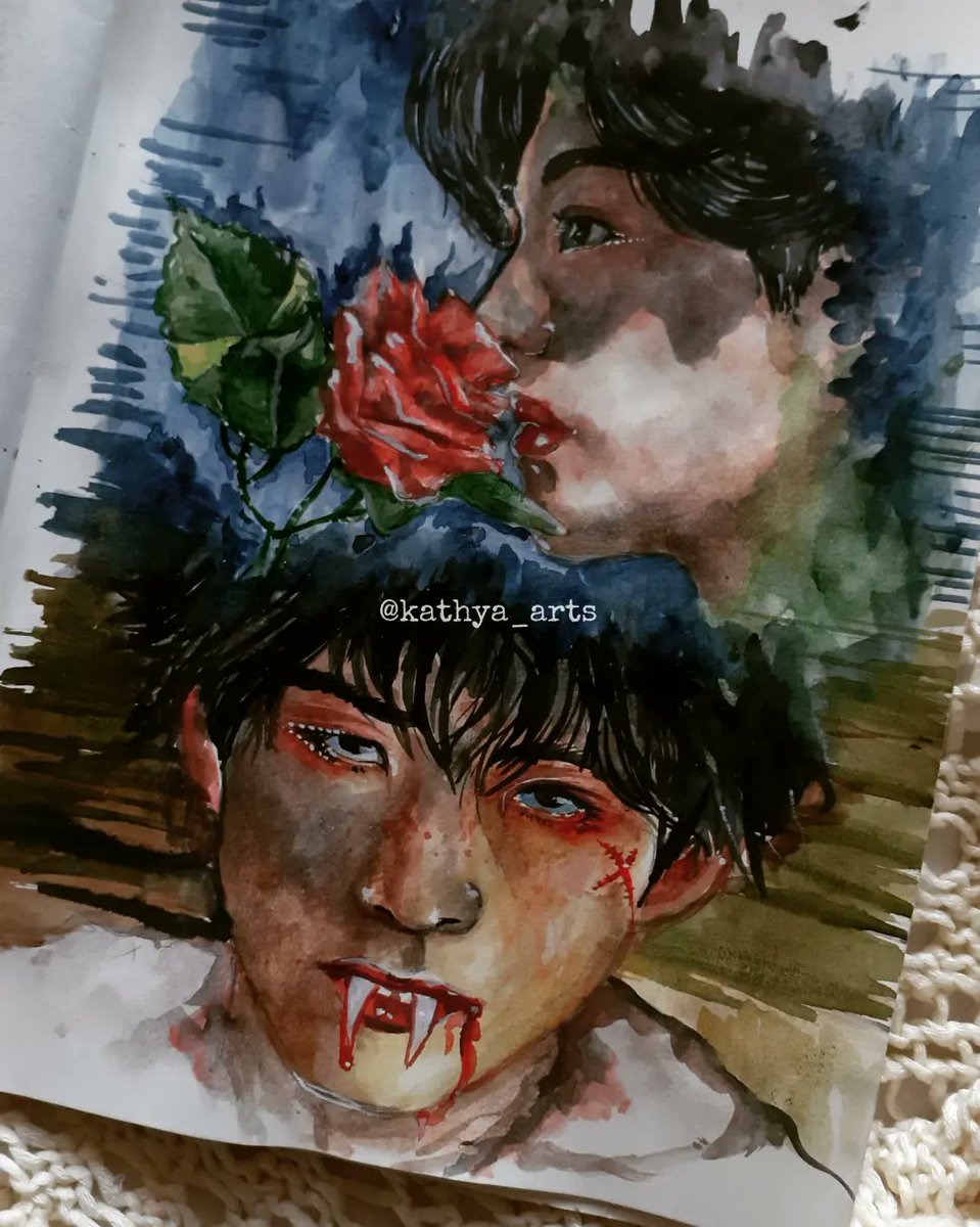 Kathyabhattach1's tweet photo. Kim taehyung as vampire
#KimTaehyung #v #taehyung #drawing #Watercolor #themedrawing https://t.co/DIqyTYzTqC