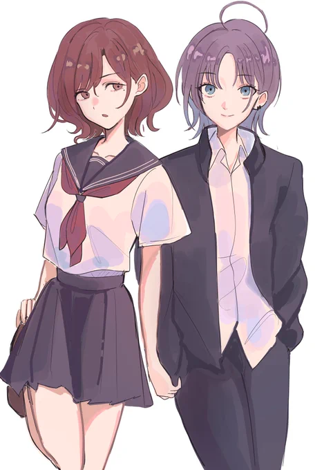 > 学ラン着てる透とセーラー服着てる円香をお願いします #odaibako_ka3aNn  