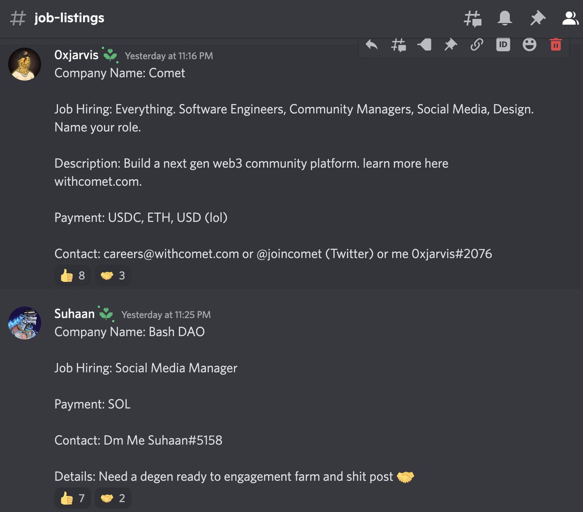 fxnction's tweet image. Job opportunities are rolling in. 

If you want in, join the @JoeShmoeNFT discord. 

Job Listings section is NOT token gated. 

Enjoy. 🤝

Join here: discord.gg/RhdKbK5jES
