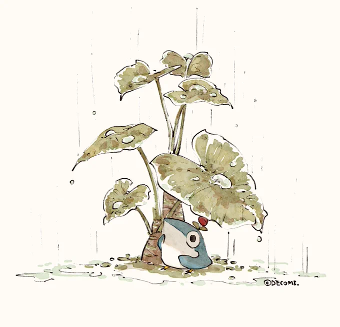 #PortfolioDay森に住んでる花の生えたペンギンのような生物を描いてます。 