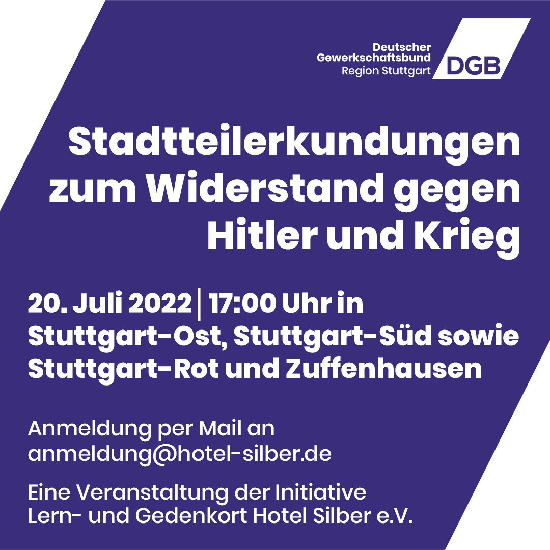 DgbRegion's tweet photo. Alle Infos zum genauen Programm und den Treffpunkten
gibt es auf der Homepage des Hotels Silber:
https://t.co/7vfmjhVCft
#dgbregionstuttgart #stuttgart #veranstaltung #widerstand #hotelsilber #stuttgartost #stuttgartsüd #stuttgartrot #zuffenhausen @DGB_BW @IGM_Stuttgart https://t.co/Li87MBKfMj
