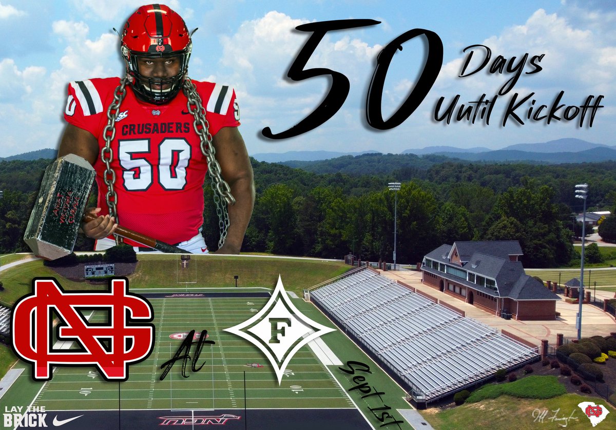 NGUFootball1's tweet image. 50 Days until @nguathletics takes on Furman in the #BattleForGreenville

🗓  Sept 1st
⌚️  7:00 pm
🏟  Paladin Stadium
📍  Greenville, SC

#LayTheBrick | #2TheVill3