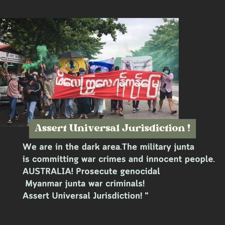 We are in the dark era. The Military Junta is committing war crimes and killing innocent lives daily. <a href="/ausgov/">Australian Government</a> AUSTRALIA ! Prosecute Genocidal War Criminals Myanmar Junta ! Assert Universal Jurisdiction !
#AUS_ProsecuteMyanmarJunata #AssertUJOnMyanmarJunta