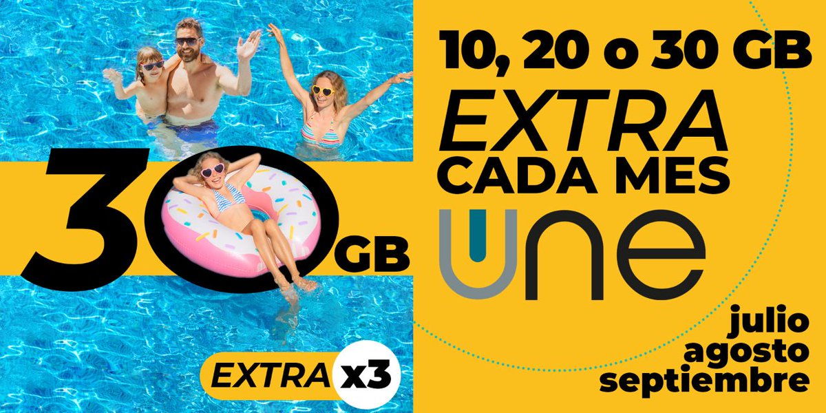 CablemelMelilla's tweet photo. Este #verano☀️, si tienes 3 líneas con la tarifa #UNE de #Cablemel disfruta de 90 GB EXTRA.🤩 En julio, agosto y septiembre, te #regalamos 10 GB por línea cada mes.

Si tienes cualquier duda, puedes pasarte por nuestra tienda.🛒

#Melilla #gigasgratis #somosmelilla #familia #home https://t.co/N3qj5XAZoL