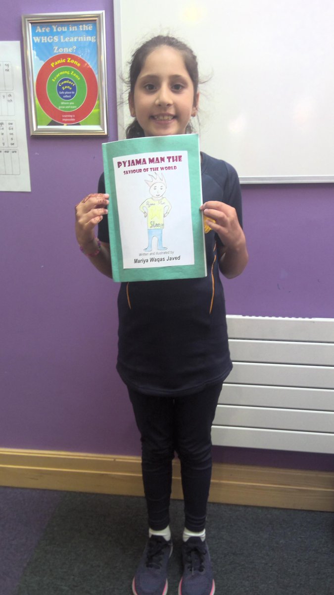 WHGSPrimary's tweet photo. The epitome of ambition. Mariya has shown incredible determination and resilience creating this phenomenal story book, 'Pyjama Man'. After 4 weeks of writing, editing and publishing in her own time, Mariya is so proud of her final piece and so are we!  @tkhally @JenReynolds02 https://t.co/lEEcyWFOx4