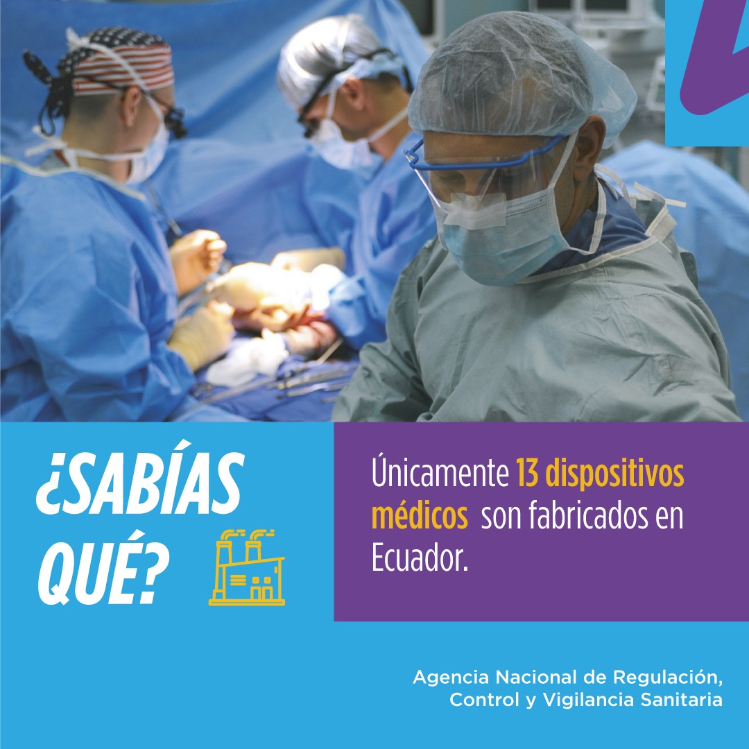 Arcsa_Ec's tweet photo. Sólo el 1% de los dispositivos médicos son fabricados en Ecuador, entre los cuales se encuentran: Batas quirúrgicas, mascarillas, sábanas desechables hospitalarias y vendas.

#ArcsaInforma
#ArcsaTeCuida https://t.co/7cbKxj20Fw