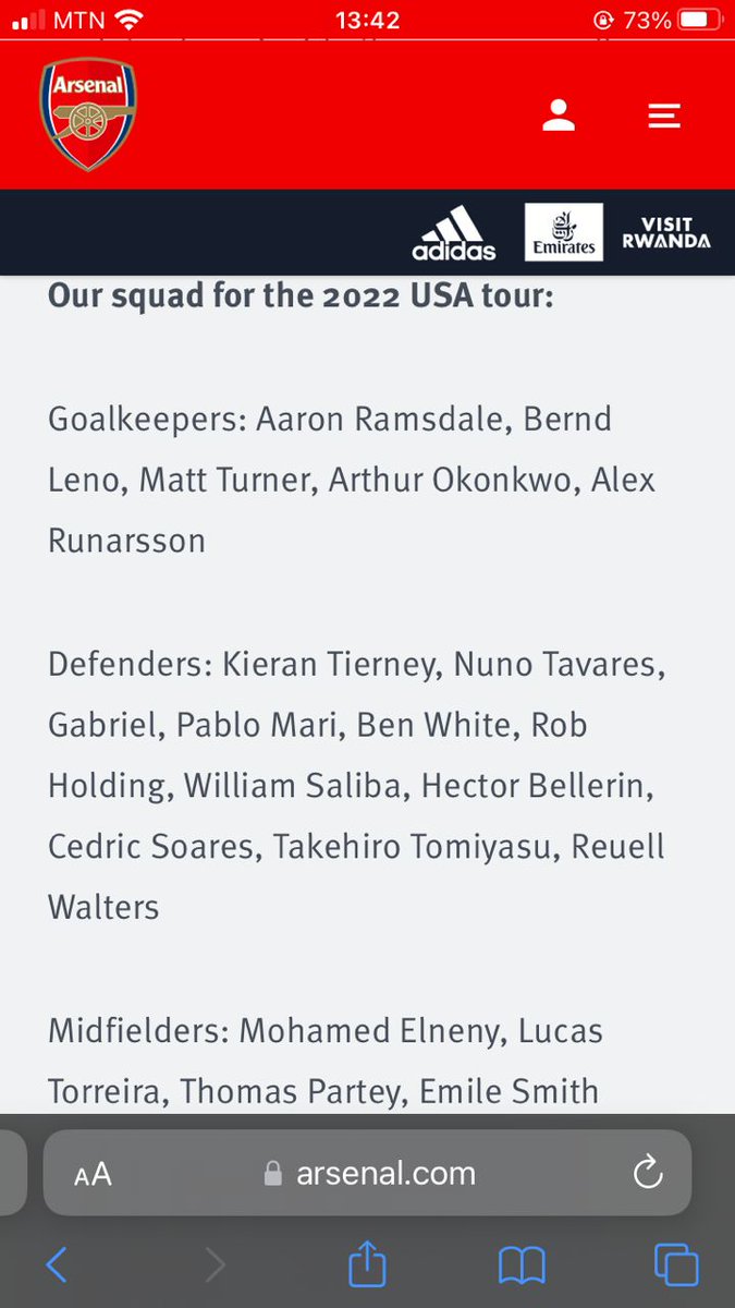 FancyPage's tweet photo. 🚨 OFFICIAL: Thomas Partey has been INCLUDED in the Arsenal squad for their pre-season tour of the USA. #afc via @Arsenal website
#SportsCenter #SilverSports https://t.co/yMF1PB4XV6